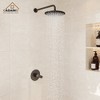 CASAINC 1-Spray Patterns 10 Inches Wall Mount Shower System Fixed Shower Head (Valve Included) - 4 of 4