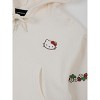 Hello Kitty Strawberries Puff Print Long Sleeve Zip Up Women's White Cropped Hoodie - 3 of 4