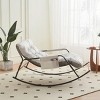 GlasFlength Accent Chairs Modern Rocking Chair Armchair Lazy Chair Sofa Chair Reading Chair for Living Room, White, 50"*35.83"*28.2" - 2 of 4