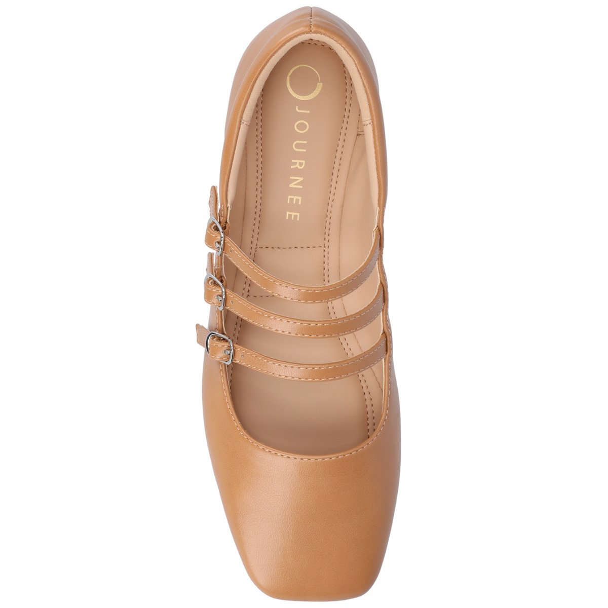 Женские платья Journee Collection Journee Women's Darlin Medium and Wide Width Dress Flats, Tan 7W — фото 4