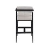 Meridian Furniture,Stryker Taupe Boucle Fabric and Vegan Leather Stool, Set of 2 - 4 of 4