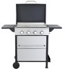 Dolonm 4-Burner Gas Grill w/Stainless Plancha, 49,200BTU, Foldable Side Table & 6 Hooks - Enamel Grids - 2 of 4