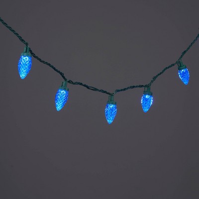 25ct Led C9 Faceted String Lights Blue With Green Wire - Wondershop™ :  Target