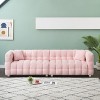 VYNXARIA Charming 102-Inch Pink Teddy Fleece Sofa for Living Room,Bedroom,or Apartment-Two Chic Throw Pillows & Sturdily Supported by Hardware Feet - 2 of 4