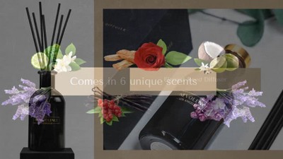 Charcoal Glass Reed Diffuser with Bergamot & Jasmine Scent