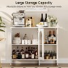 Jojoka Buffet Sideboard with Glass Doors and Adjustable Shelves,Storage Cabinet with Metal Handles - 3 of 4