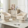 360° Swivel Lounge Chair – Plush Chenille Upholstery, Wooden Base with Ottoman, Adjustable (Beige/Grey/Green/Pink) for Living Room & Bedroom - 4 of 4