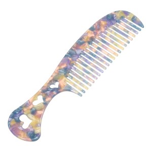 Unique Bargains Women's Heart Style Handheld Wide Tooth Comb for Curly Thick Straight Hair 1 Pc - 1 of 4