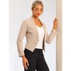 INSPIRE CHIC Women's Collarless Work Office Long Sleeve Cropped Blazers - 3 of 4
