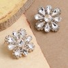 SOHI Women's Crystal Silver Cristal Flora Stud Earrings - 2 of 4