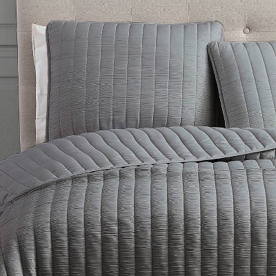 Moonstone Dark Gray King Reversible 3-Piece Quilt Set