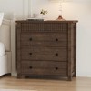 3 Drawer Dresser for Bedroom Nightstand, Wooden Chest of Drawers, Fluted End Table, Storage Organizer - 3 of 4