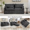 VASIP 59.5" Corduroy Pull-Out Sleeper Sofa Bed with USB & Type-C Charging, Side Storage – Convertible Couch for Living Room, Apartment,Dark Gray - 4 of 4