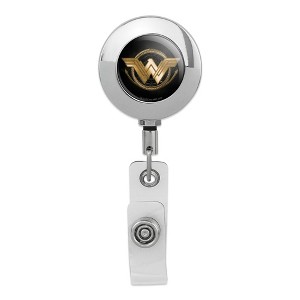 Wonder Woman Movie Golden Lasso Logo Metal Chrome Badge ID Card Holder Clip - 1 of 3
