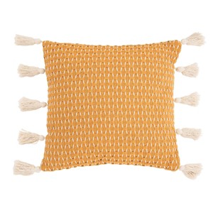 C&F Home Ochre Textured Diamond Woven Throw Pillow - 1 of 4
