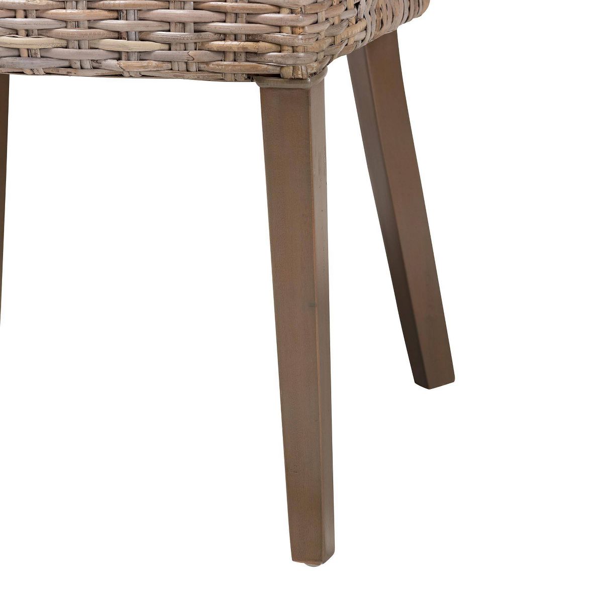 bali & pari Niesha Natural Rattan and Mahogany Wood Dining Chair Kubu Gray/Rustic Taupe - thumbnail 7