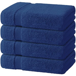 Wealuxe Premium Bath Towels Set of 4 - 100% Ring Spun Cotton 650GSM, Extra Absorbent, Soft Towels for Bathroom, Shower, Hotel, Spa - 27x54" - 1 of 4