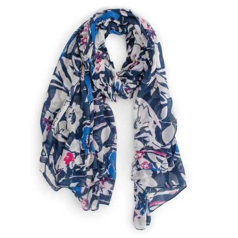 Aventura Clothing Women's Abstract Floral Scarf - Blue, One Size Fits ...