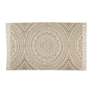 Design Imports Medallion Textured Fringe - Stone - 4 X 6 Ft - 1 of 4