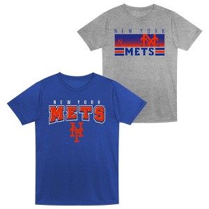 MLB New York Mets Toddler Boys' 2pk Gray T-Shirt - 1 of 3