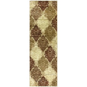Contemporary Floral Damask Indoor Area Rug or Runner by Blue Nile Mills - 1 of 3