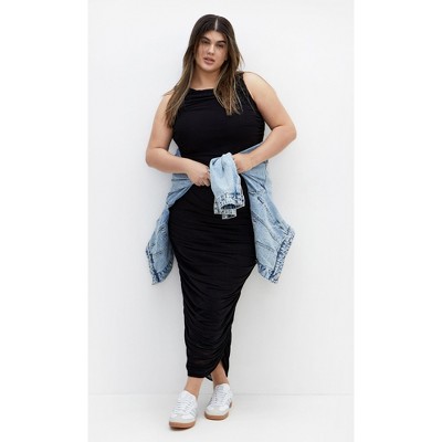 Women's Plus Size Halo Midi Dress - black | CITY CHIC