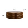 Fluted Drum Round Coffee Table in Natural Wood Finish, Modern Solid Wood Coffee Table for Living Room, Bedroom, Apartment or Office-Coolbibila - 3 of 4