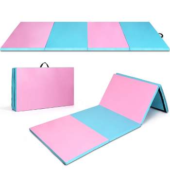 Tapis de gymnastique pliable de 4' x 8' x 2'' tapis de gymnastique à quatre  panneaux tapis de gymnastique avec cuir pu et mousse epe