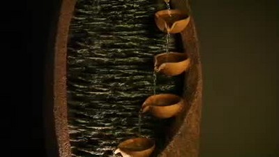 Modern Rustic Teardrop Cascade Outdoor Fountain with LED Light