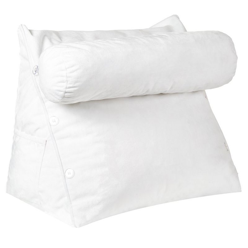 Cheer Collection Extra Large Wedge Shaped Reading and TV Pillow with Adjustable Bolster, 1 of 8