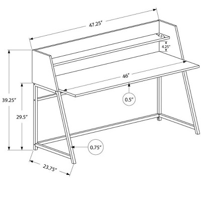 White Wood Desk with Hutch and Metal Legs