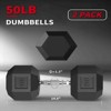 COZONY Hex Dumbbell Pair, Cast Iron Core, Rubber Coated, Textured Steel Handles for Strength Training - 2 of 4