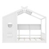 Whisen Twin Size Floor House Bed & Kids Montessori Bed, Playhouse Bed with Storage Shelf, Roof Design - 4 of 4