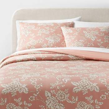 Floral Print Duvet and Sham Set Light Pink - Threshold™