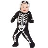 HalloweenCostumes.com 6/9mo   Baby Skeleton Jumpsuit | Infant Halloween Costume With Hood And Attached Mitts | Cute & Spooky, White/Black - 2 of 2