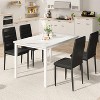 Hooseng 5-Piece Dining Room Table and Chairs Set for 4, Kitchen Table Set with Faux Marble Table & 4 PU Leather Chairs for Apartment - 2 of 4