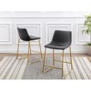 Double Counterheight Chairs in Gray Velvet with Gold Chrome Base (Set of 2) - 2 of 2