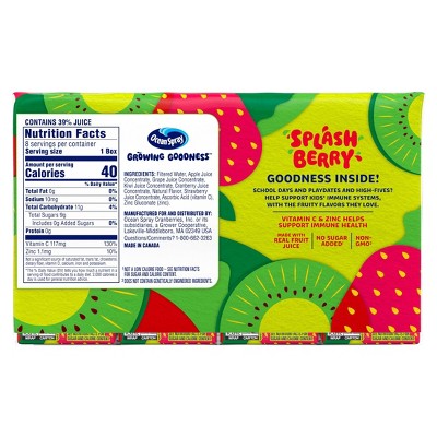 Ocean Spray Growing Goodness Cranberry Strawberry Kiwi Juice Drink - 8pk/6.75 fl oz Boxes