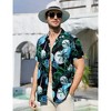 Clearlove Men's Hawaiian Shirt Short Sleeves Printed Button Down Summer Beach Dress Shirts - 2 of 4