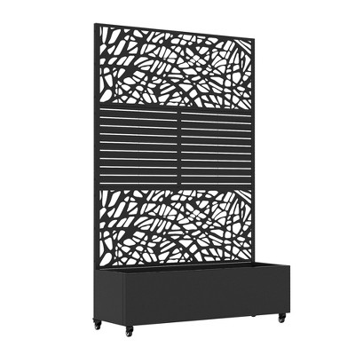 Lirago Iron Arch Mobile Planter Box (1-Piece)-Raised Garden Bed Elevated Planter with Trellis Privacy Screen 38 Gallon Capacity