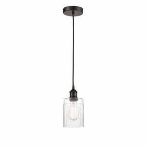 Hadley - 1 Light Cord Hung Mini Pendant In Art Deco Style-9.75 Inches Tall and 4.5 Inches Wide - 1 of 1