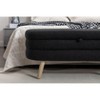 Velvet Fabric Storage Bench Bedroom Bench With Wood Legs For Living Room Bedroom Indoor, Light Gray - 2 of 4