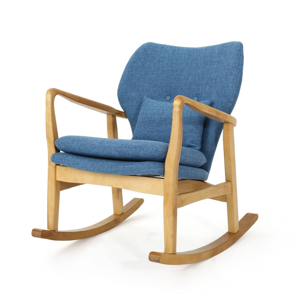 Photos - Rocking Chair Benny Mid Century Modern Fabric  Muted Blue - Christopher Kni