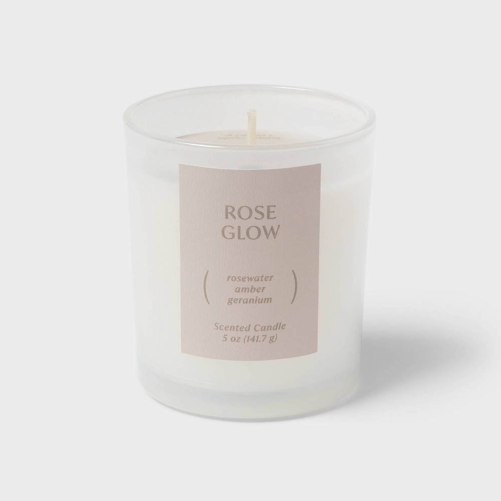 5oz Glass Jar Candle Rose Glow - Threshold 6 pack 