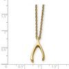 Black Bow Jewelry Polished Wishbone 16 Inch Necklace in Gold Tone Plated Stainless Steel - 2 of 4