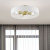 Livex Lighting Venlo 4 - Light Semi-Flush Mount in  Satin Brass/Shiny White - 4 of 4