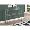 Monarch Specialties Accent Table Console Entryway Narrow Sofa Living Room Bedroom Clear Tempered Glass Silver Metal Contemporary Modern - 2 of 4