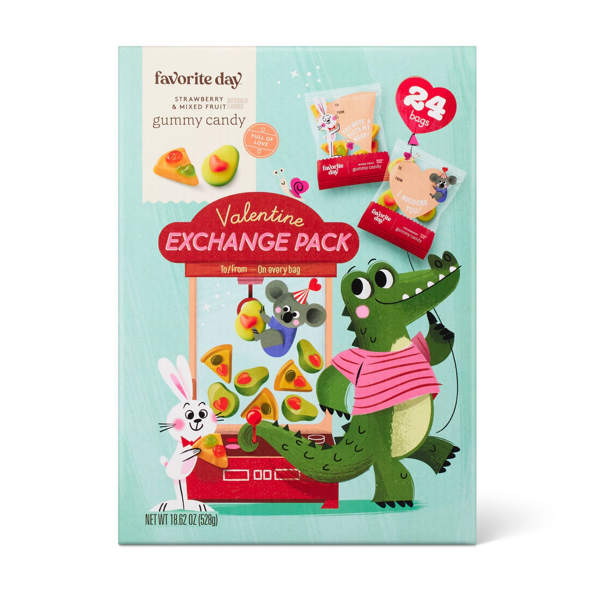 Valentine's Candy AvoCuddle and Pizza Gummy Candy - 18.62oz/24ct - Favorite Day™