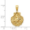 Black Bow Jewelry 14k Yellow Gold Sea Turtle and Kelp in a Scallop Shell Pendant - 3 of 4
