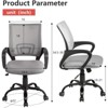 RISOKEYS Ergonomic Office Chair with Breathable Mesh Lumbar Support, 360° Swivel Casters & Adjustable Armrests for Office,Home - 3 of 4